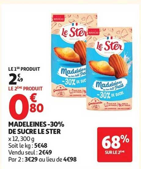 Le Ster Madeleines -30% de sucre