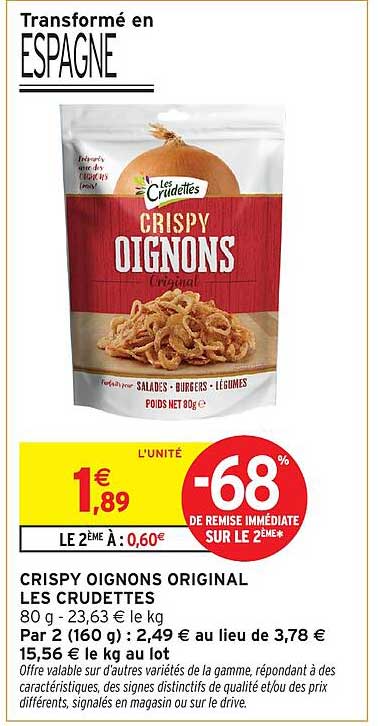 Les Crudettes Crispy Oignons