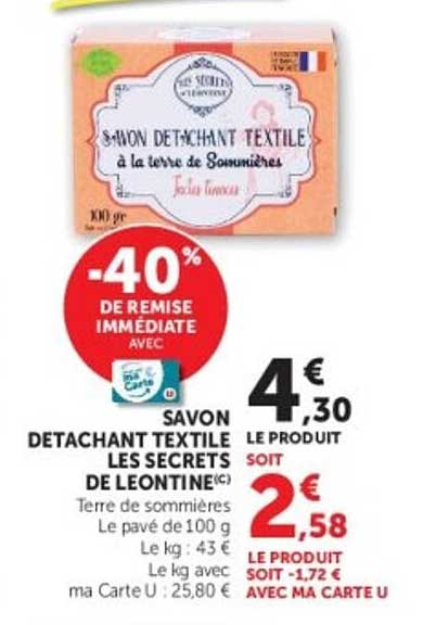 Les Secrets de L'Etentine Savon détachant textile