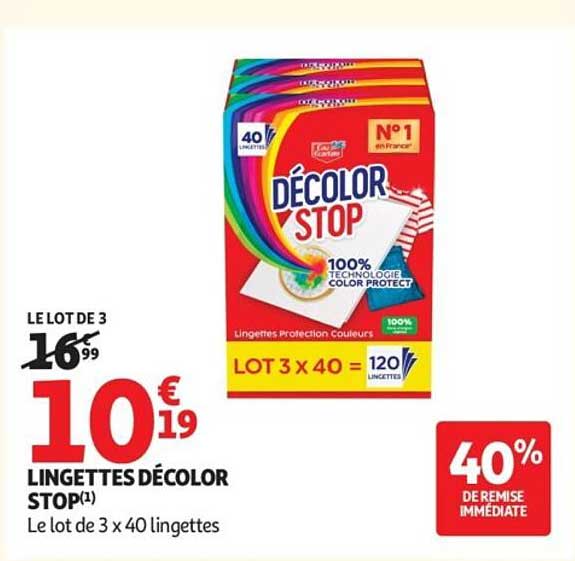 Lingettes Décolor Stop