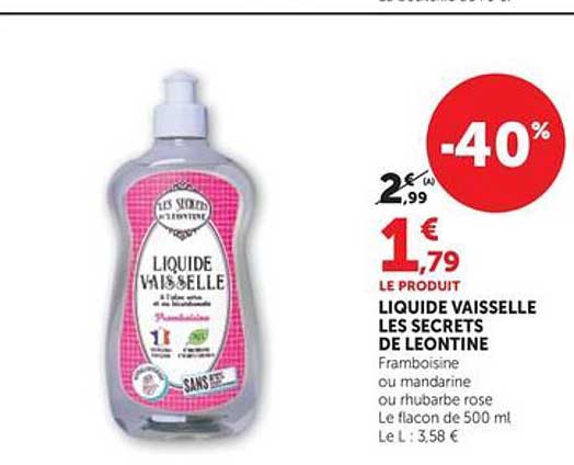 LIQUIDE VAISSELLE LES SECRETS DE LEONTINE