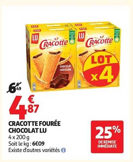LU Cracotte fourrée chocolat