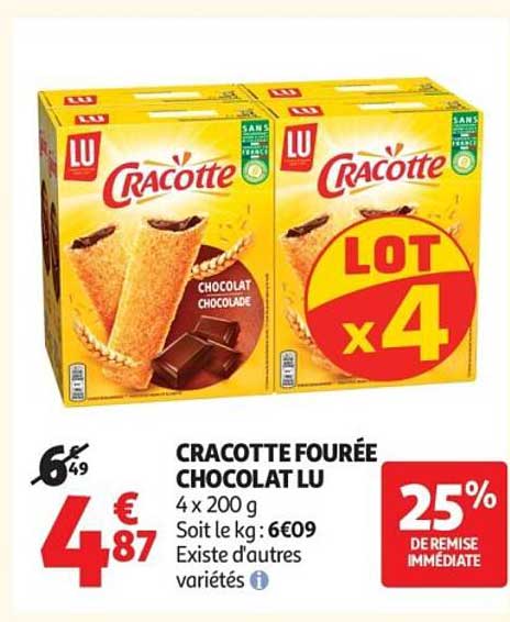 LU Cracotte Fourrée Chocolat