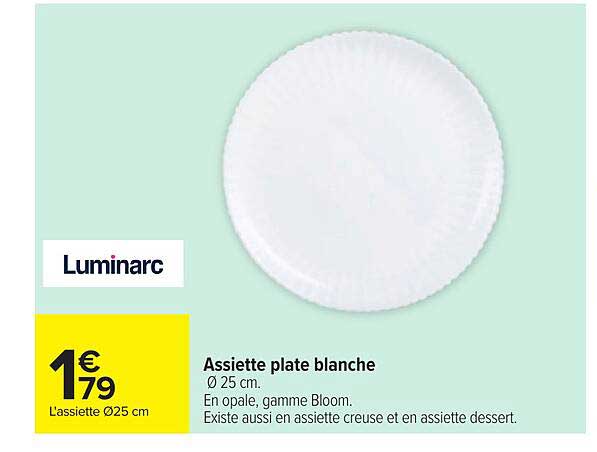 Luminarc Assiette plate blanche