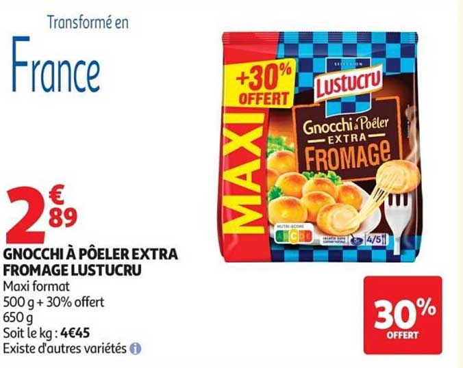 Lustucru Gnocchi à Poêler Extra Fromage