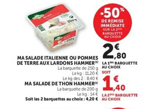MA SALADE ITALIENNE OU POMMES DE TERRE AUX LARDONS HAMMER