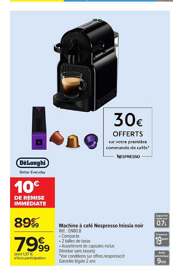 Machine à café Nespresso Inissia noir