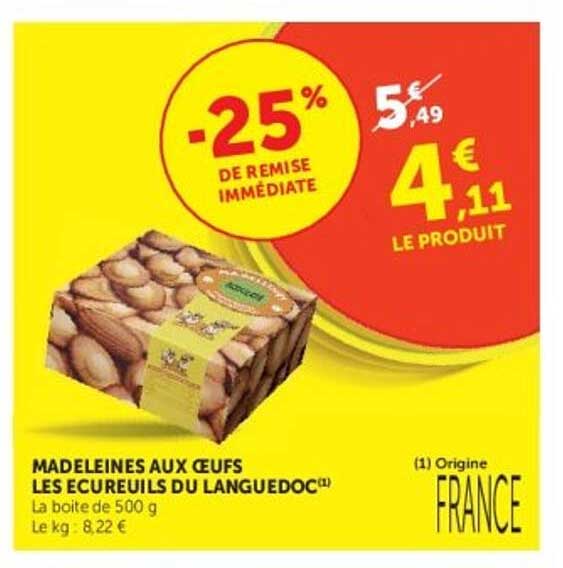 MADELEINES AUX ŒUFS LES ECUREUILS DU LANGUEDOC