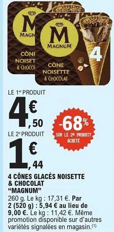 Magnum Cône Noisette & Chocolat