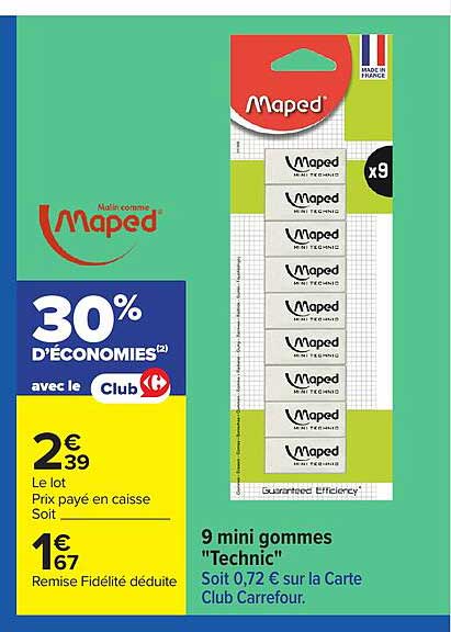 Maped 9 mini gommes "Technic
