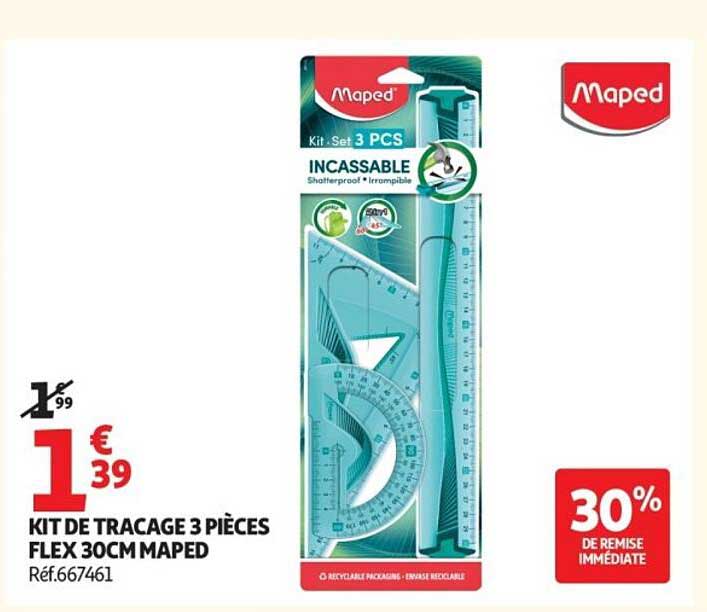Maped Kit de traçage 3 pièces FLEX 30CM