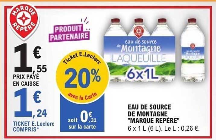 Marque Repère Eau de source de montagne