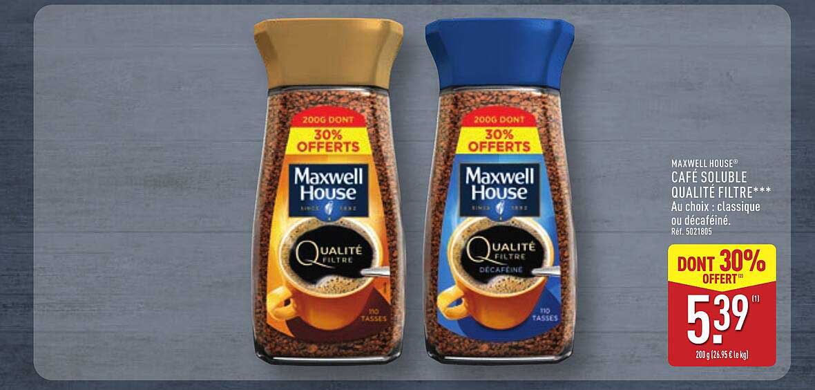 Maxwell House Café Soluble Qualité Filtre