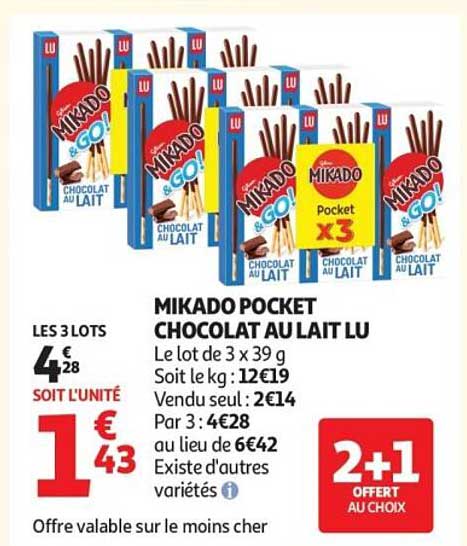 MIKADO POCKET CHOCOLAT AU LAIT LU