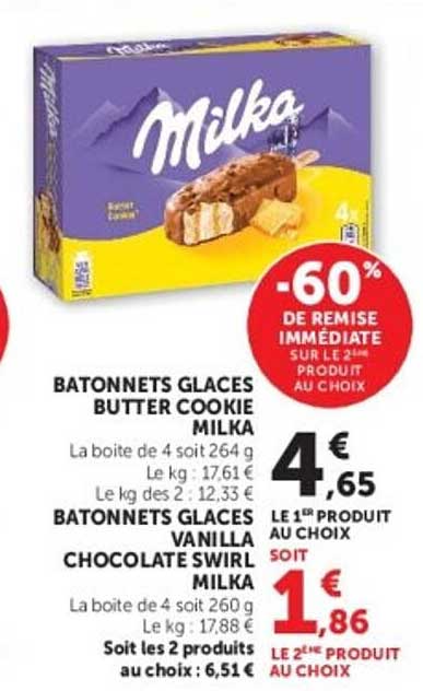 Milka Bâtonnets glacés Butter Cookie
