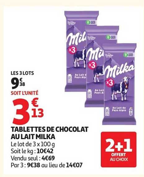 Milka Tablettes de chocolat au lait