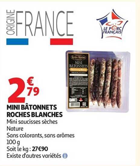 Mini bâtonnets roches blanches