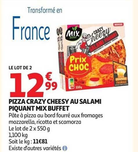 Mix Buffet Pizza Crazy Cheesy Au Salami Piquant