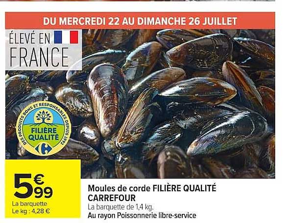 Moules de corde FILIÈRE QUALITÉ CARREFOUR