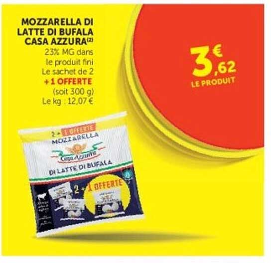 MOZZARELLA DI LATTE DI BUFALA CASA AZZURA