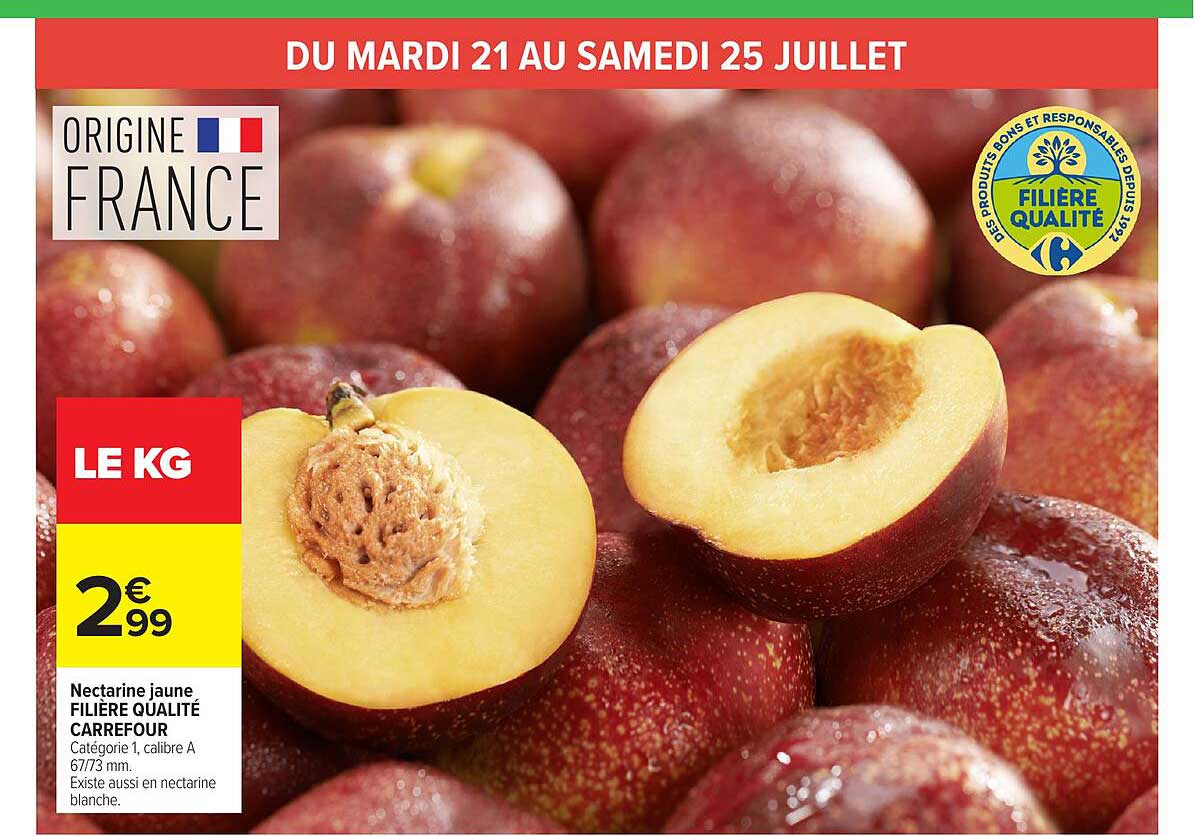 Nectarine jaune FILIÈRE QUALITÉ CARREFOUR