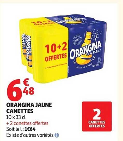 ORANGINA JAUNE CANETTES