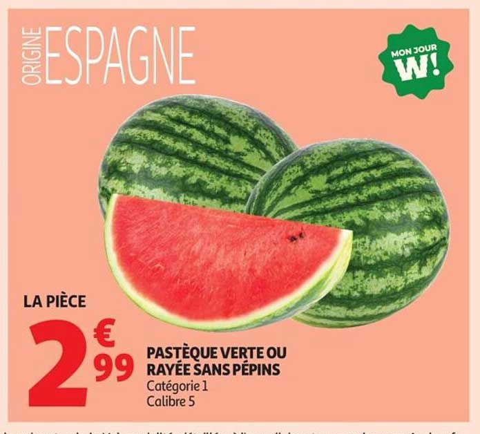 Pastèque verte ou rayée sans pépins