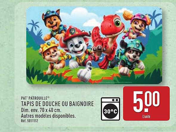 PAT’ PATROUILLE TAPIS DE DOUCHE OU BAIGNOIRE