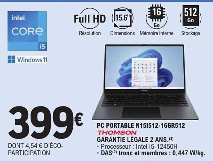 PC PORTABLE N151512-16GR512