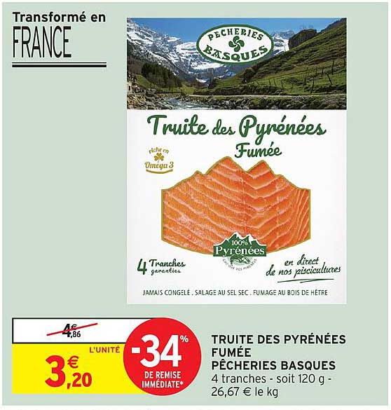 Pêcheries Basques Truite des Pyrénées Fumée