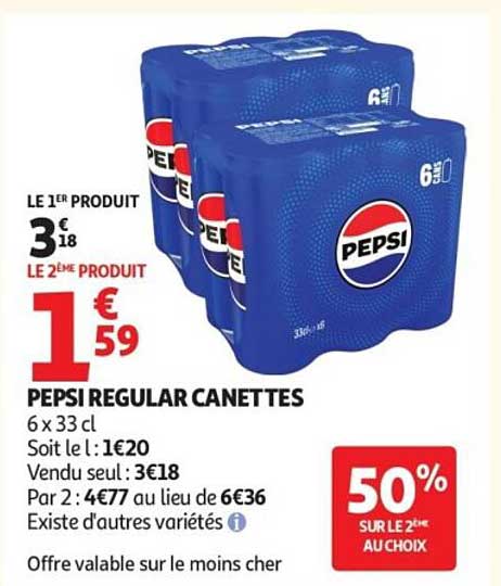 PEPSI REGULAR CANETTES