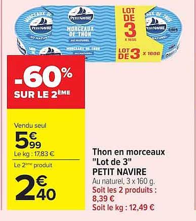 PETIT NAVIRE THON EN MORCEAUX
