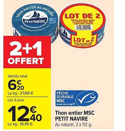 Petit Navire Thon entier MSC