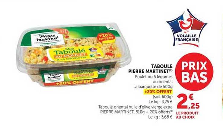 Pierre Martinet Taboulé oriental à l'huile d'olive vierge extra