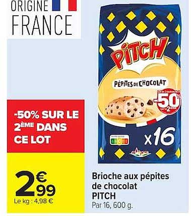 PITCH Brioche aux pépites de chocolat