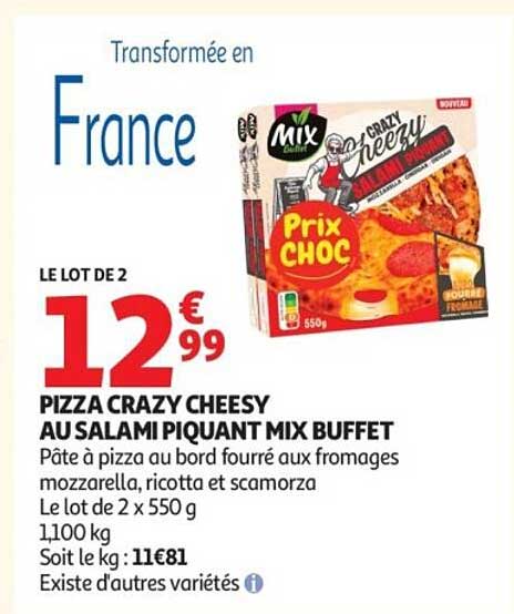 Pizza Crazy Cheesy Au Salami Piquant Mix Buffet