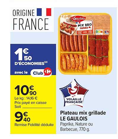 Plateau mix grillade LE GAULOIS