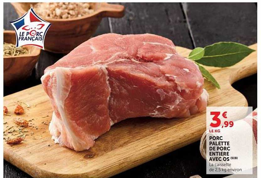 PORC PALETTE DE PORC ENTIERE AVEC OS