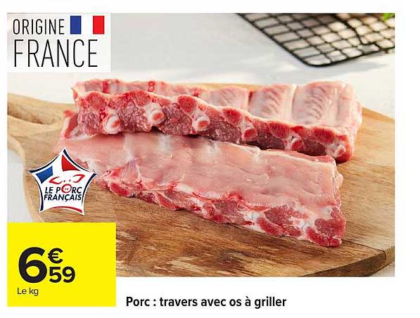 Porc : travers avec os à griller