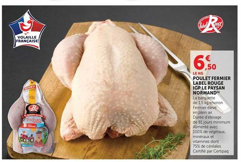 Poulet fermier Label Rouge IGP Le Paysan Normand