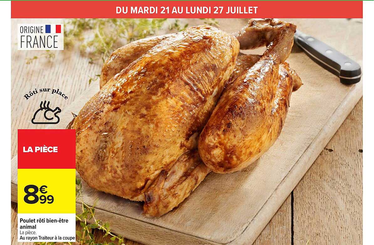 Poulet rôti bien-être animal