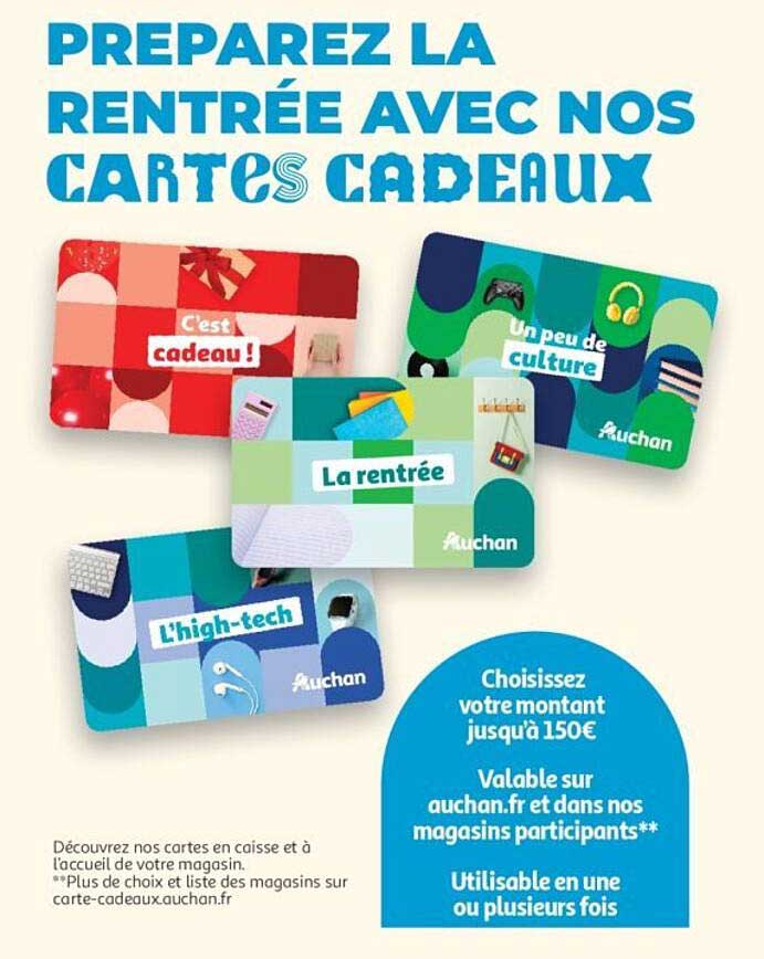 PREPAREZ LA RENTRÉE AVEC NOS CARTES CADEAUX