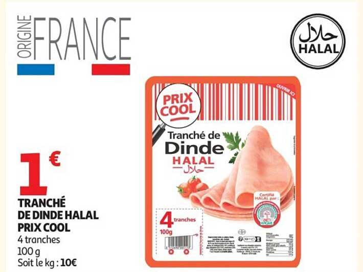 Prix Cool Tranché de Dinde Halal
