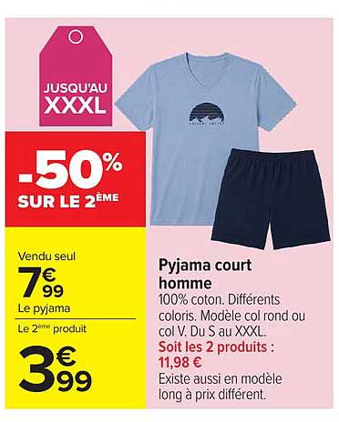 Pyjama court homme