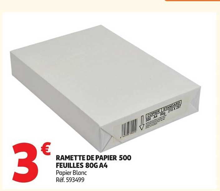 RAMETTE DE PAPIER 500 FEUILLES 80G A4