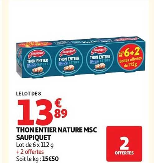Saupiquet THON ENTIER NATURE MSC