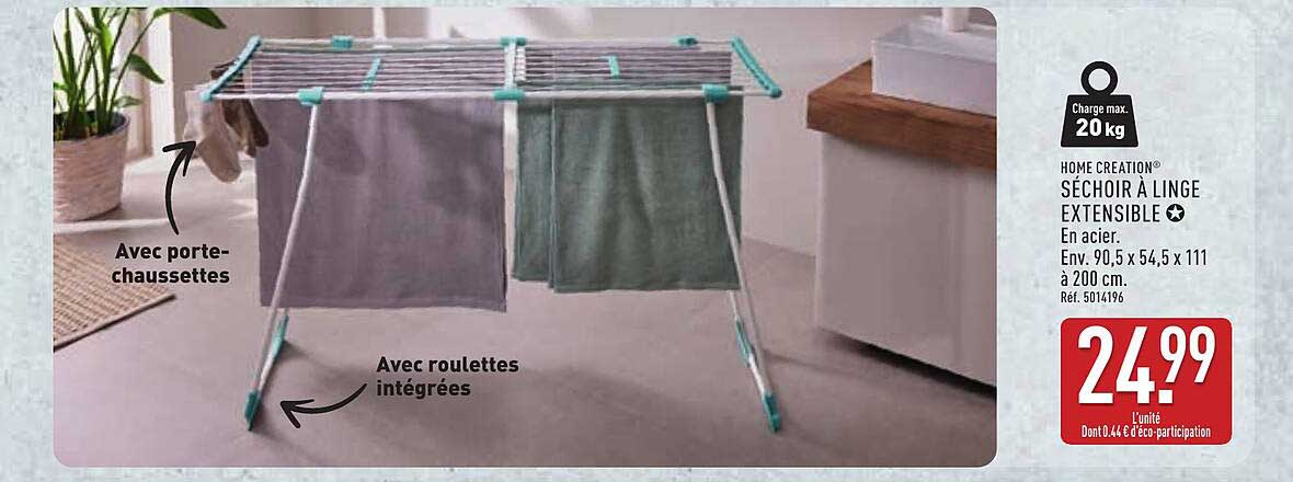 SÉCHOIR À LINGE EXTENSIBLE