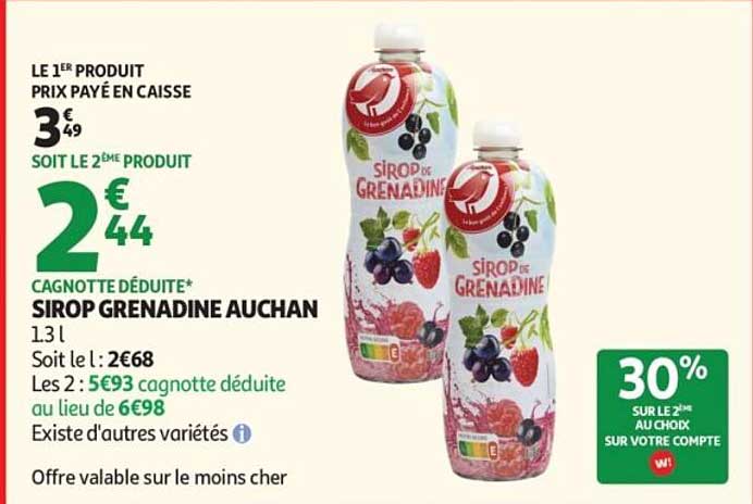 SIROP GRENADINE AUCHAN