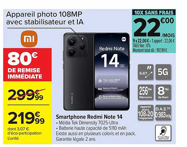 Smartphone Redmi Note 14