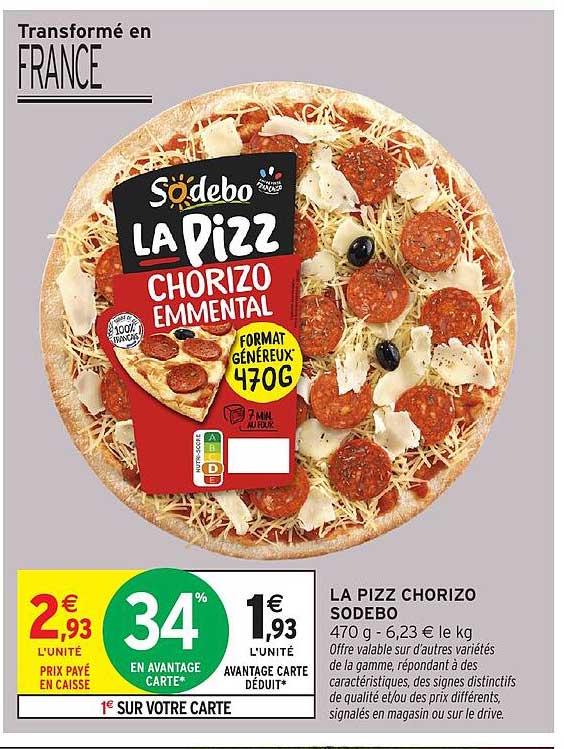 Sodebo LA Pizz Chorizo Emmental